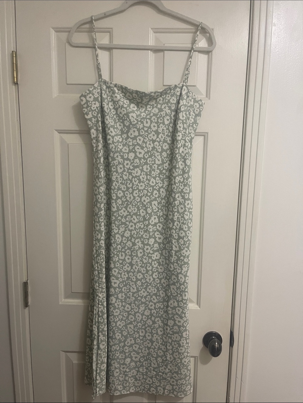 a new day Sage Green Floral Slip Midi Dress